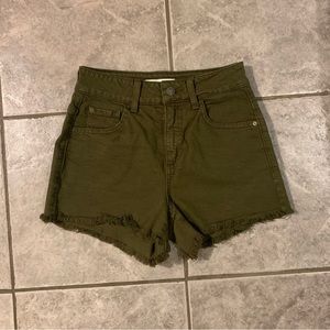 Green Guess Jean Shorts